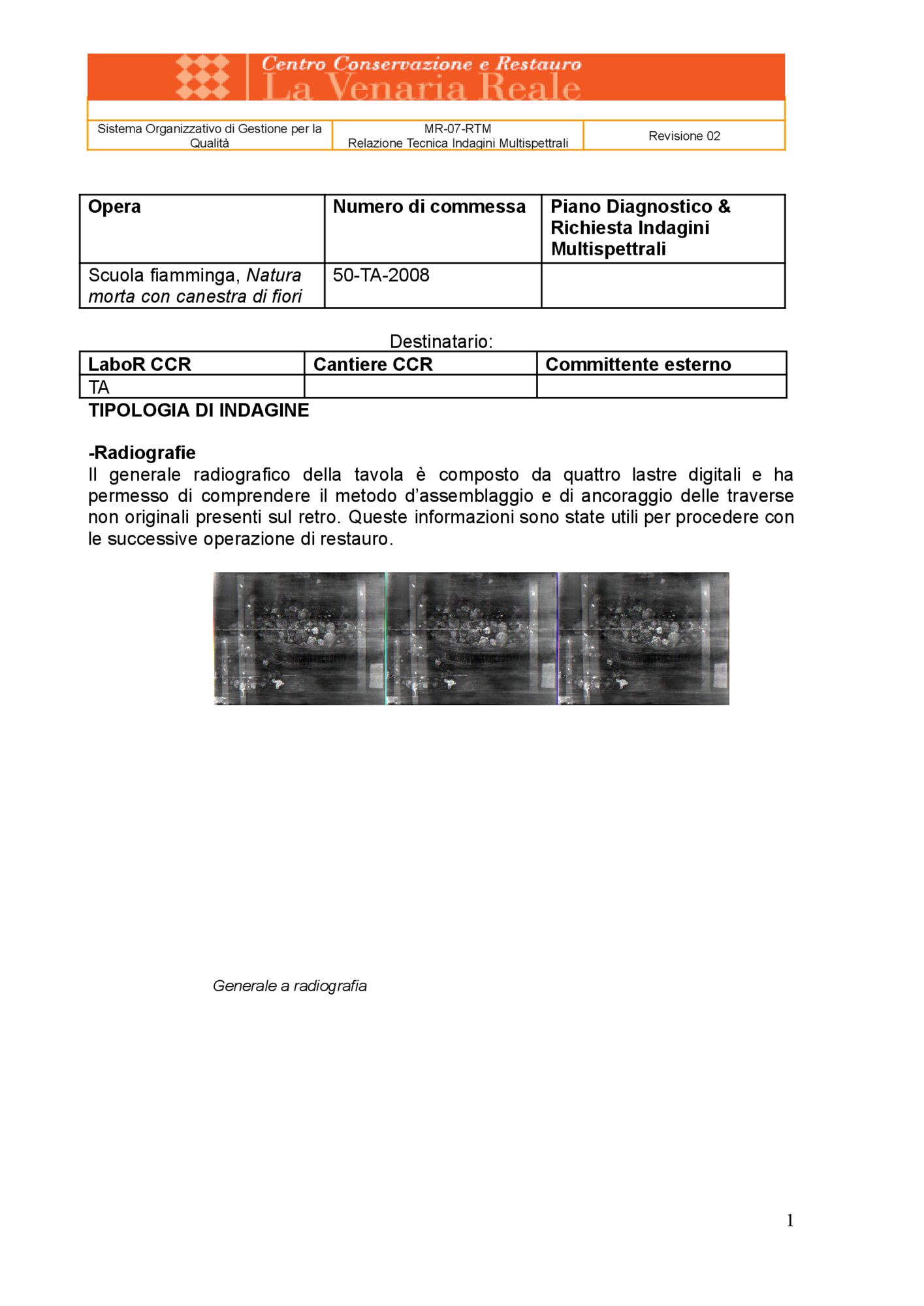 Relazione tecnica indagini multispettrali