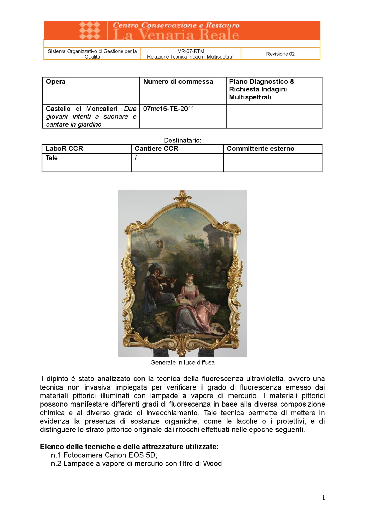 Relazione tecnica indagini multispettrali