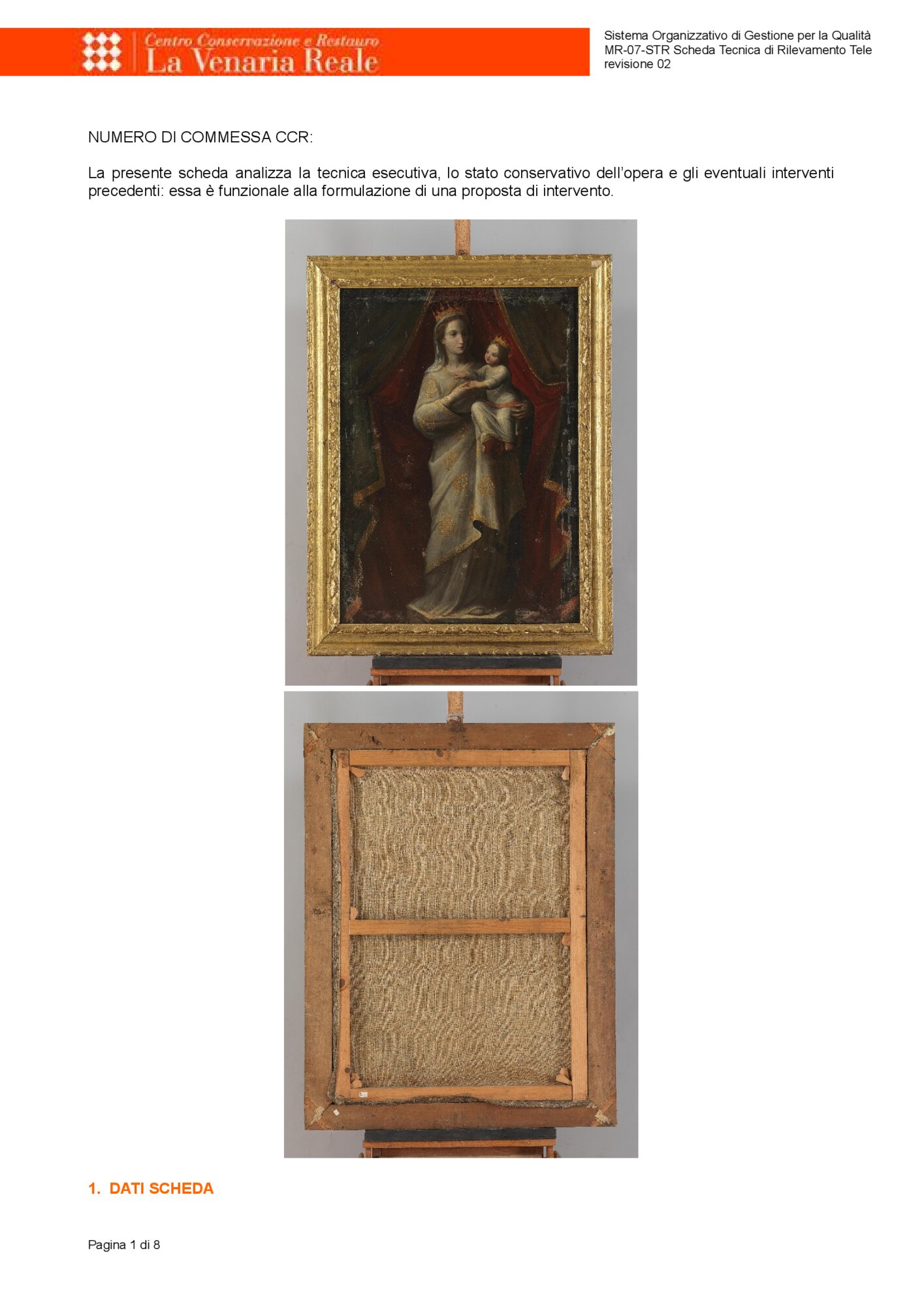 Detection data sheet