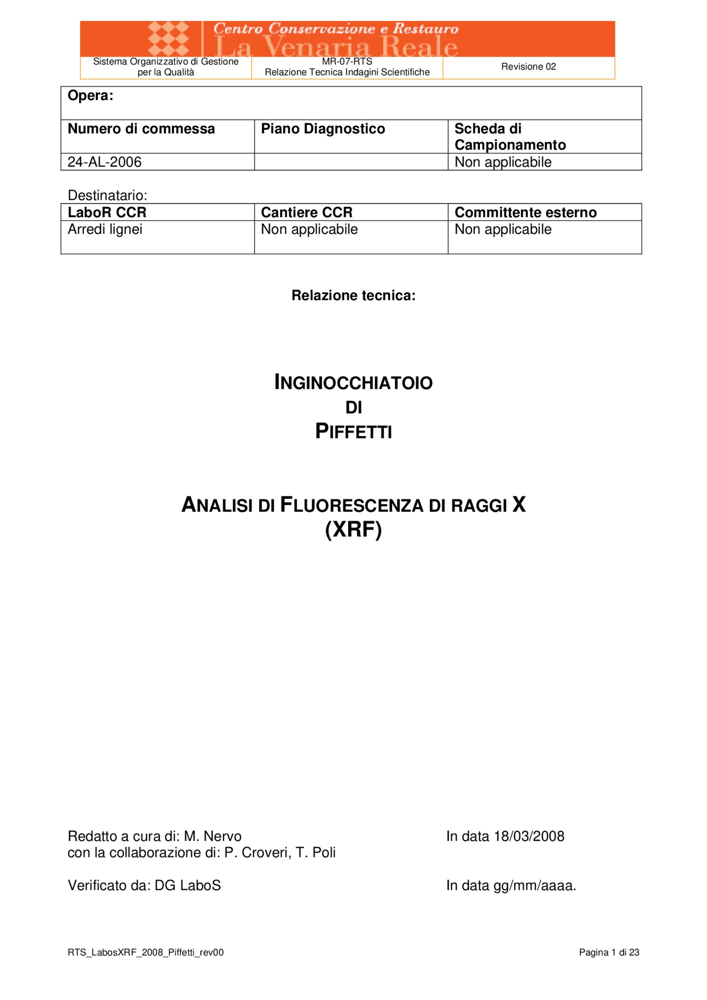 Technical report on scientific investigations