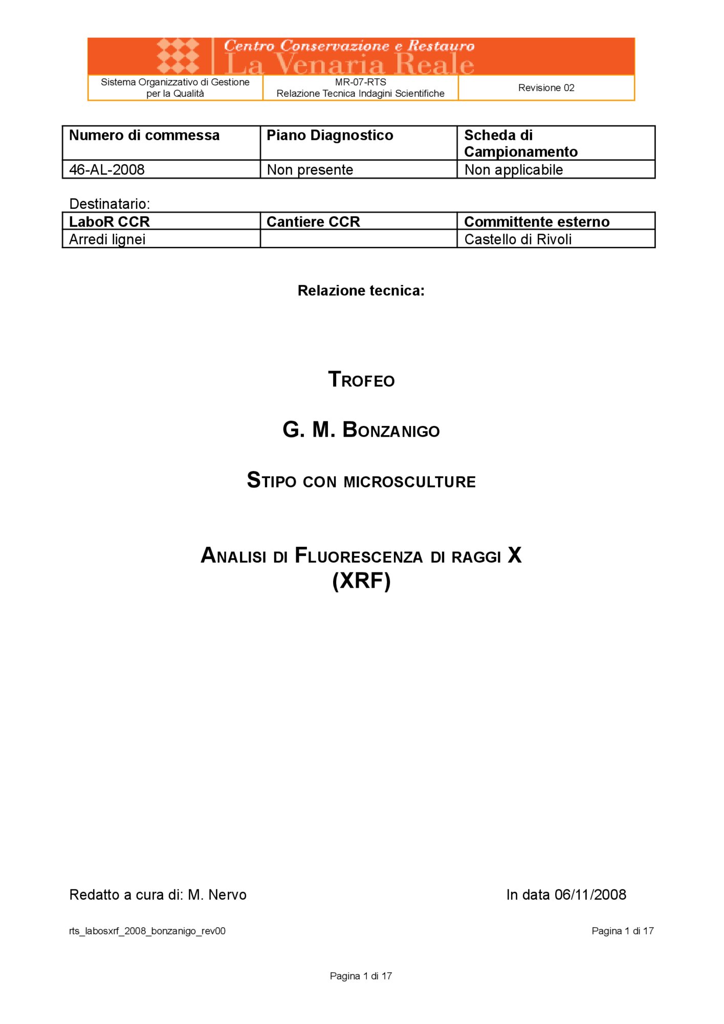 Technical report on scientific investigations