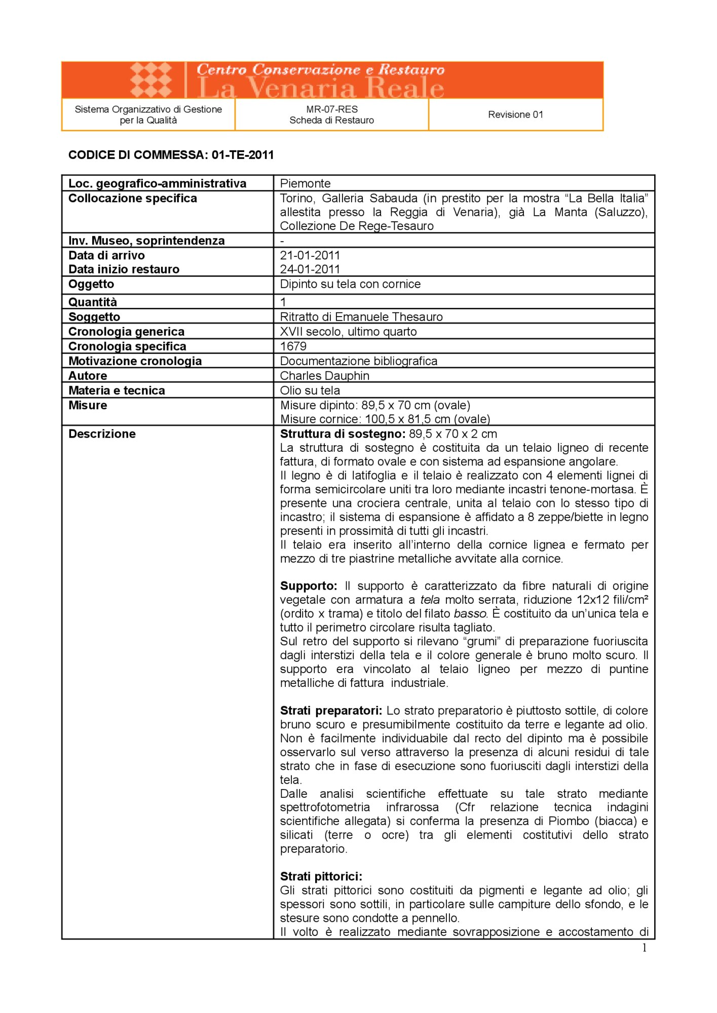 1-TE-2011_Venaria, Reggia, C. Dauphin, Portrait of Emanuele Tesauro, inv. 1174 (ownership of the Royal Museums of Turin)