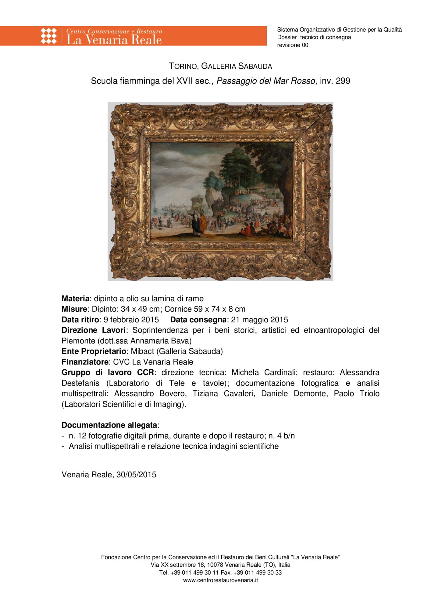 Scheda di restauro