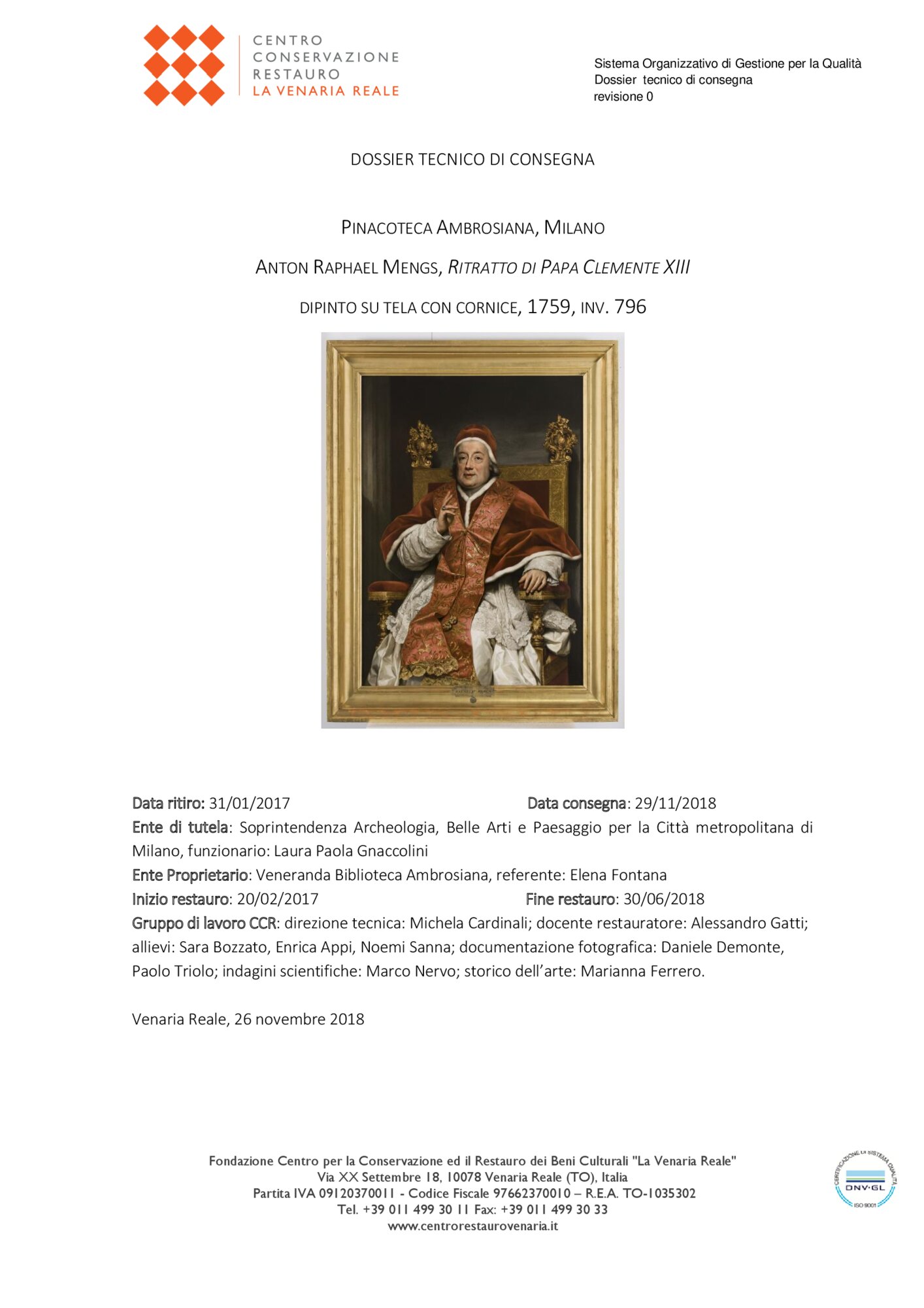 D02mc02-TE-2017_Milano, Pinacoteca Ambrosiana, A. R. Mengs, Ritratto di Clemente XIII, inv. 796
