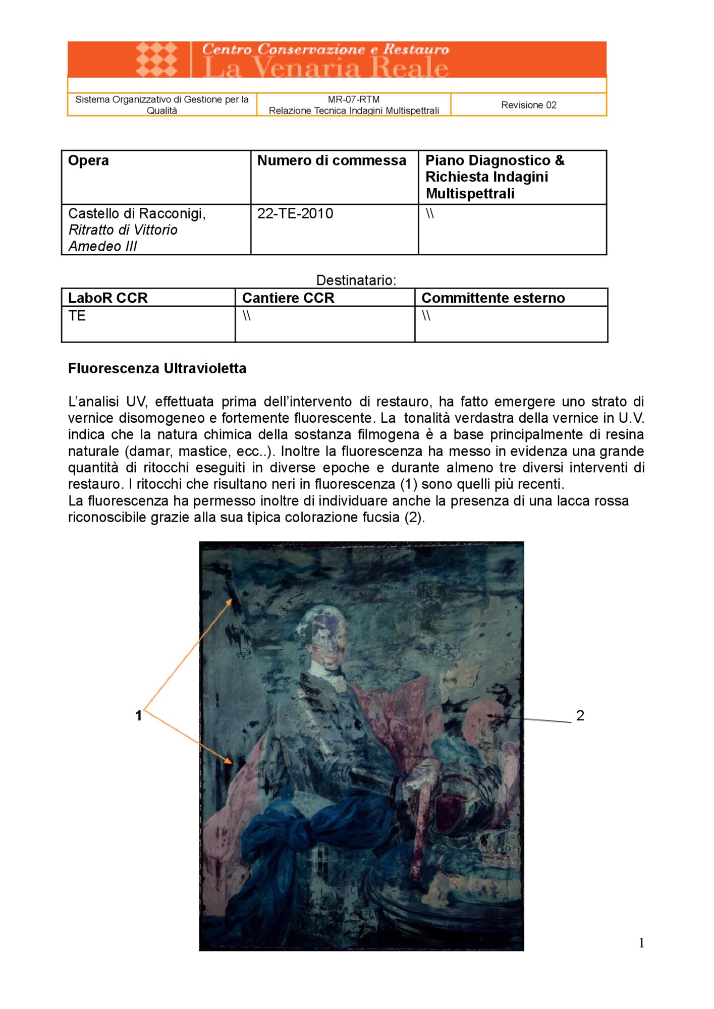 Relazione tecnica indagini multispettrali