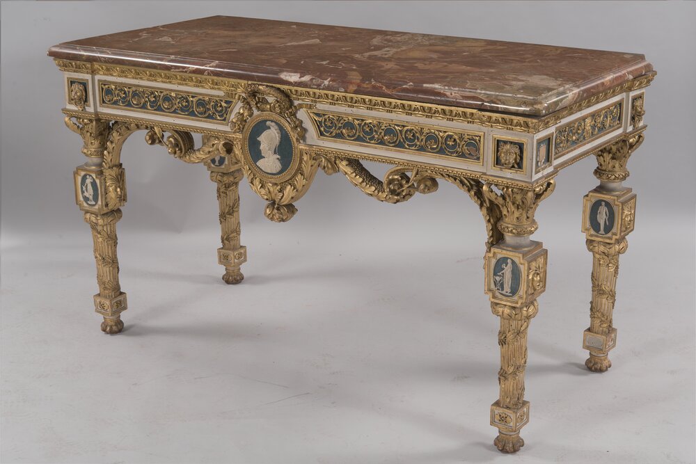 Palazzina di Caccia di Stupinigi, Bonzanigo Tavoli invv. 1143, 1144 - prima del restauro