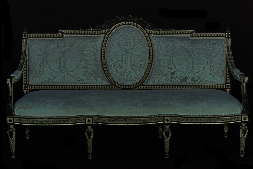 Palazzina di Caccia di Stupinigi, Divani invv. 1120, 1121 - analisi UV