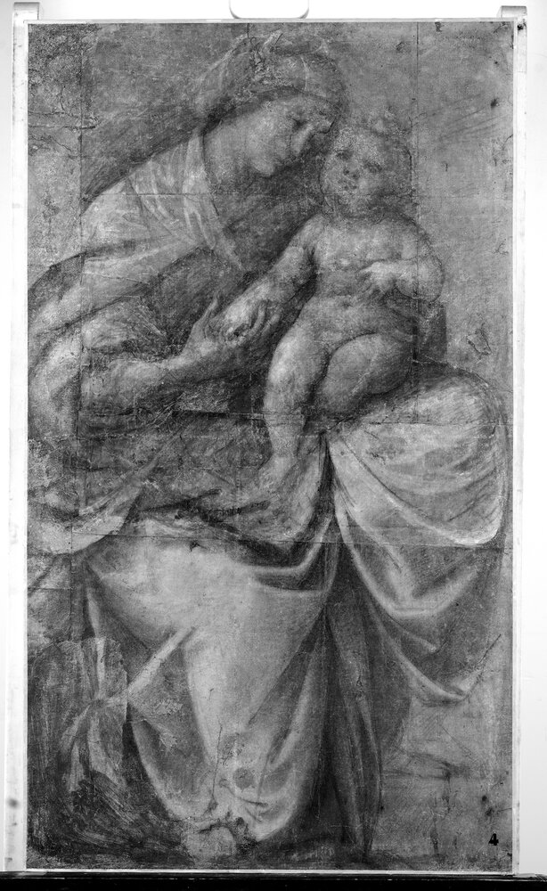 Torino, Pinacoteca Accademia Albertina, G. Ferrari, Madonna con il Bambino, inv. 304 - infrarosso IR (950 nm)