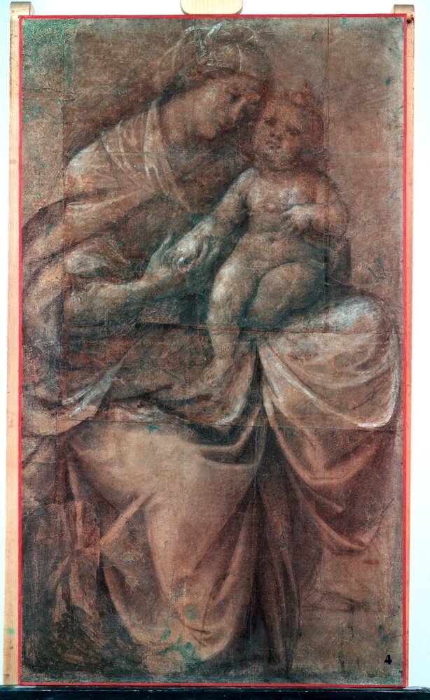Torino, Pinacoteca Accademia Albertina, G. Ferrari, Madonna con il Bambino, inv. 304 - infrarosso in falso colore (950 nm)