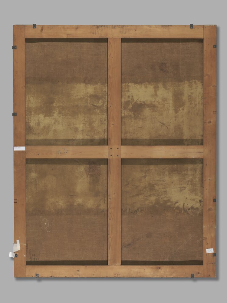 Venaria Reale, Reggia di Venaria, J. Miel, Hunting wild boar, inv. D 741 298, verso - before restoration