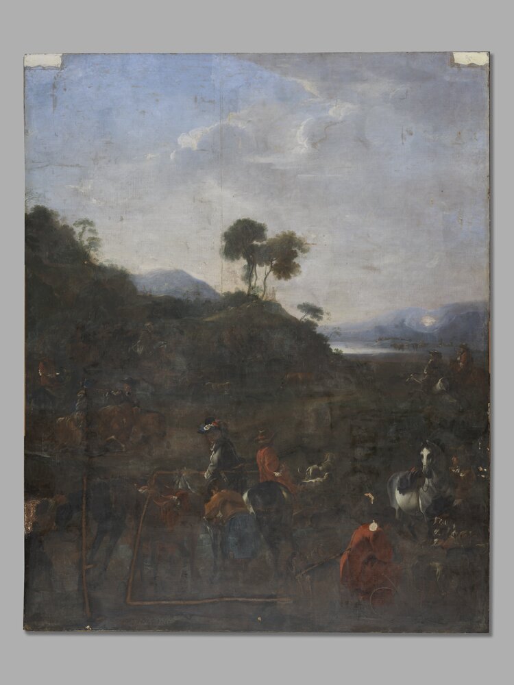 Venaria Reale, Royal Palace of Venaria, J. Miel, Hunting deer, inv. D 743 300 - during restoration