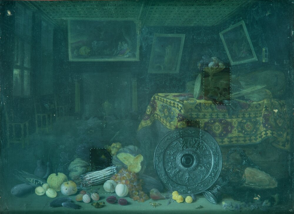 Galleria Sabauda, P. Gysels, Interior of the Dutch Chamber inv. 329, cat. 267 - false color analysis