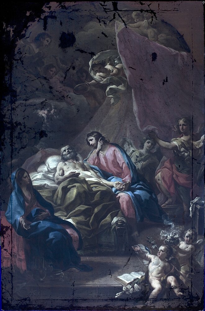 Turin, Galleria Sabauda, C. Giaquinto, Il transito di S. Giuseppe, inv. 1089 - UV analysis