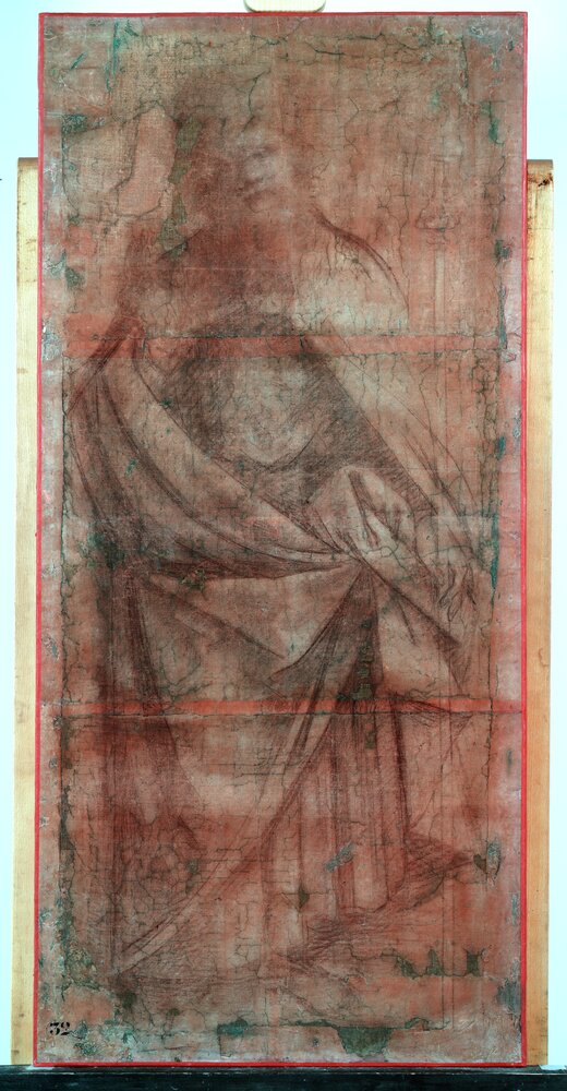 Torino, Pinacoteca Accademia Albertina, G. Ferrari,  Santo vescovo (S. Gaudenzio?) - infrarosso in falso colore (950 nm)