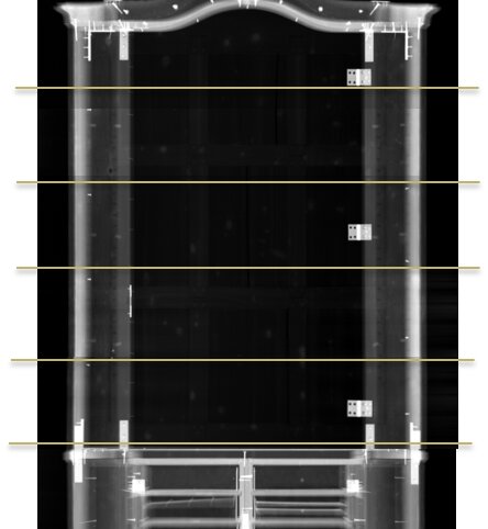 Nichelino, Hunting Palace of Stupinigi, Medal Piffetti, inv. 2468 - upper body digital X-ray