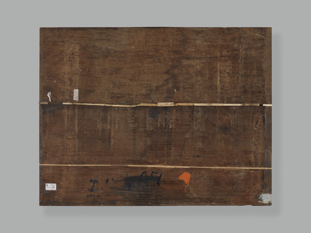 Moncalieri, Castello, Natura morta con canestra di fiori, inv. 364, verso - prima del restauro