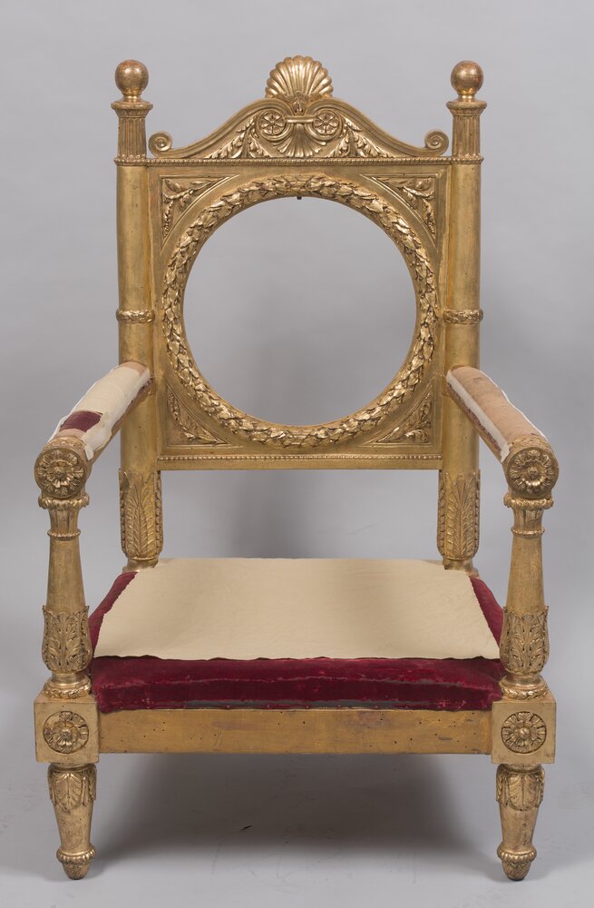 Roma, Palazzo del Quirinale, Trono, inv. PR 7756/1 - durante il restauro