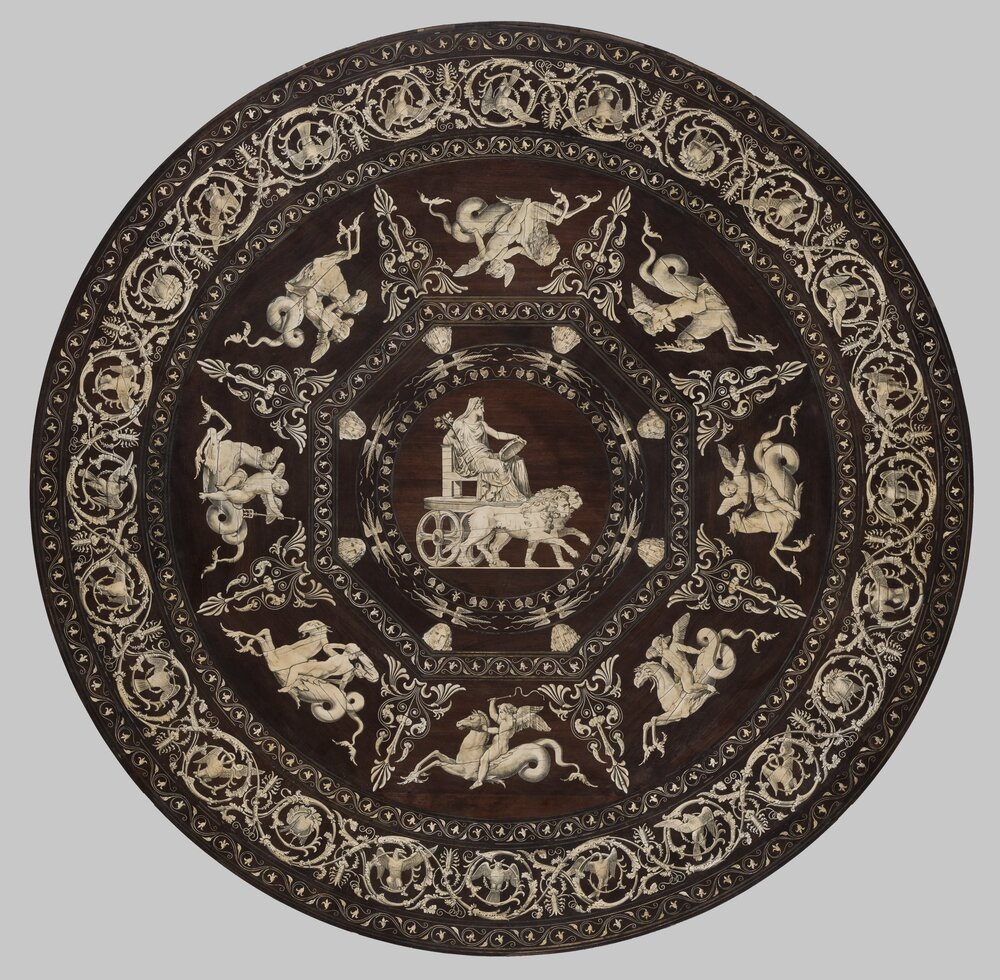 Turin, Royal Palace, G. Capello, Magnificent table, inv. 9310 - before restoration