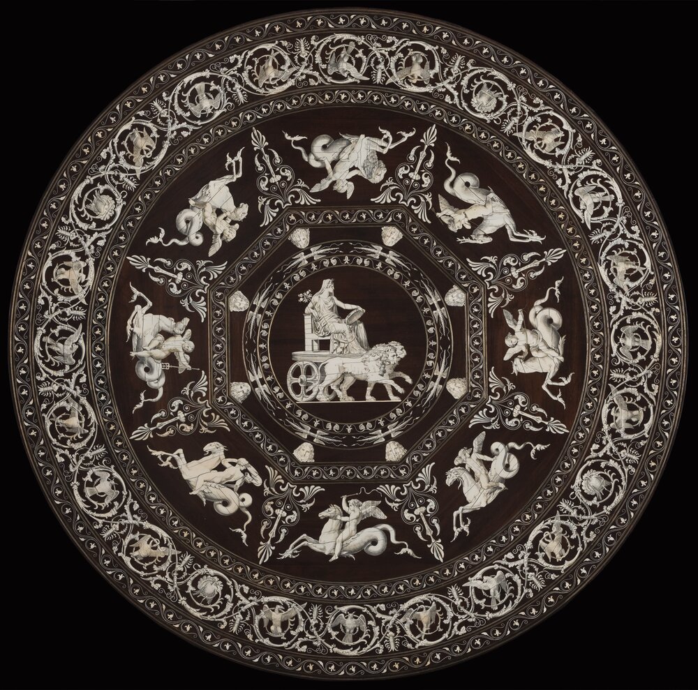 Turin, Royal Palace, G. Capello, Magnificent table, inv. 9310 - after restoration