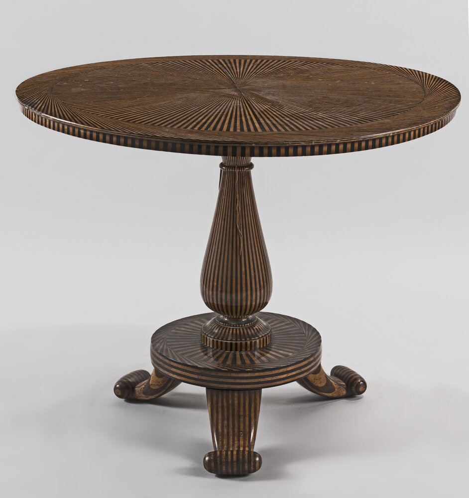 124mc15-AL-2017_Turin, Palazzo Reale, G. G. Descalzi (the Bell Tower), Round table with radial inlays, inv. 4805
