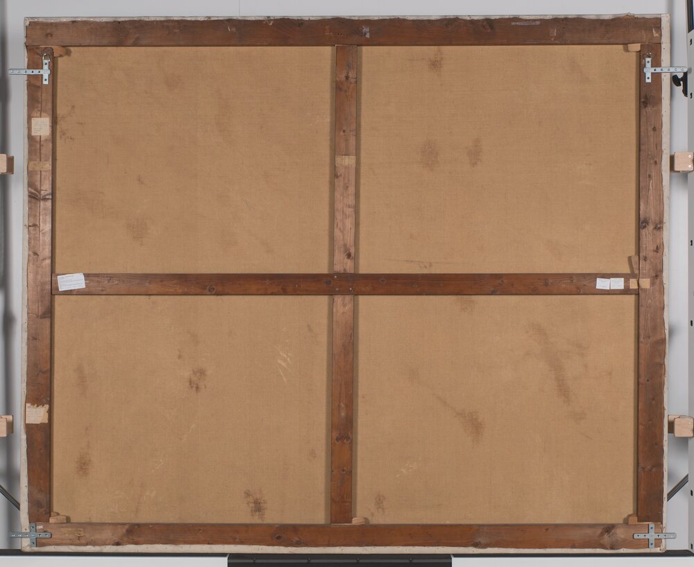 Torino, Galleria Civica d'Arte Moderna e Contemporanea (GAM), C. Twombly, Senza titolo o Roma(Il muro), inv. P-1704, verso - prima del restauro