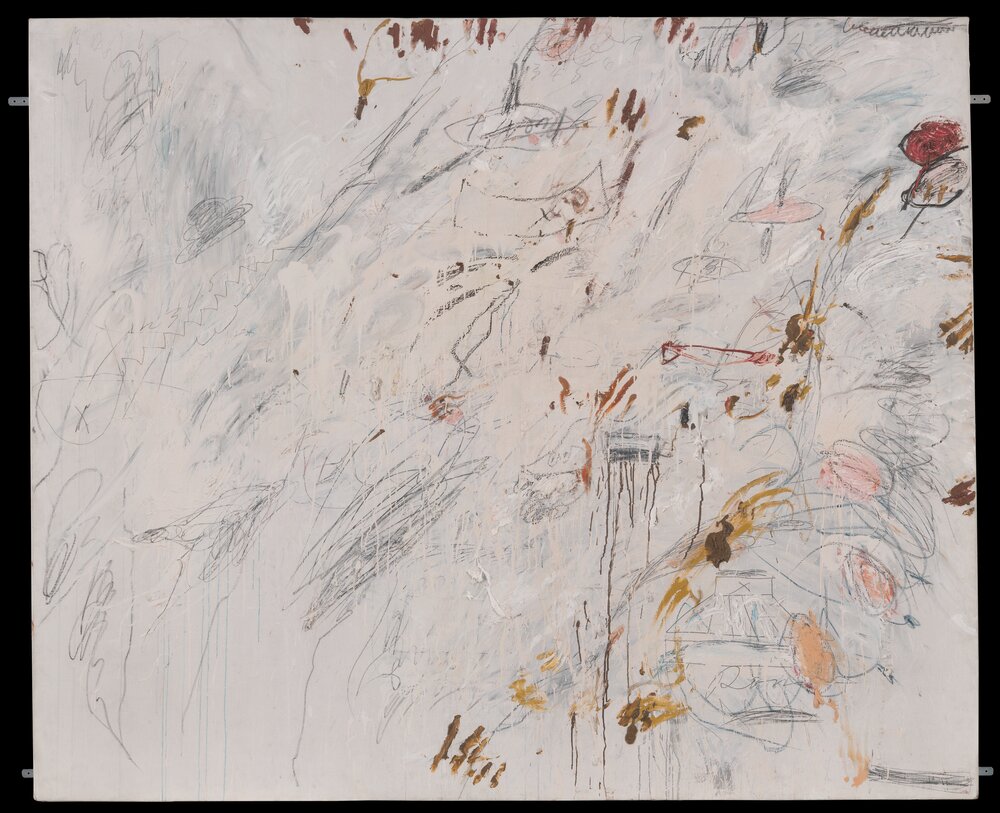 Torino, Galleria Civica d'Arte Moderna e Contemporanea (GAM), C. Twombly, Senza titolo o Roma(Il muro), inv. P-1704 - dopo il restauro