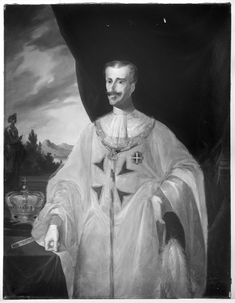 Palazzina di Caccia di Stupinigi, Giovanni Martinotti, Ritratto di Carlo Alberto come Gran Maestro dell’Ordine Mauriziano - riflettografiaIR