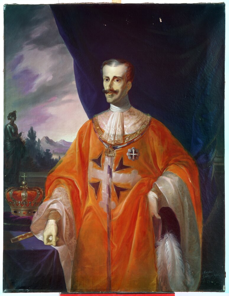 Palazzina di Caccia di Stupinigi, Giovanni Martinotti, Ritratto di Carlo Alberto come Gran Maestro dell’Ordine Mauriziano -  falso colore