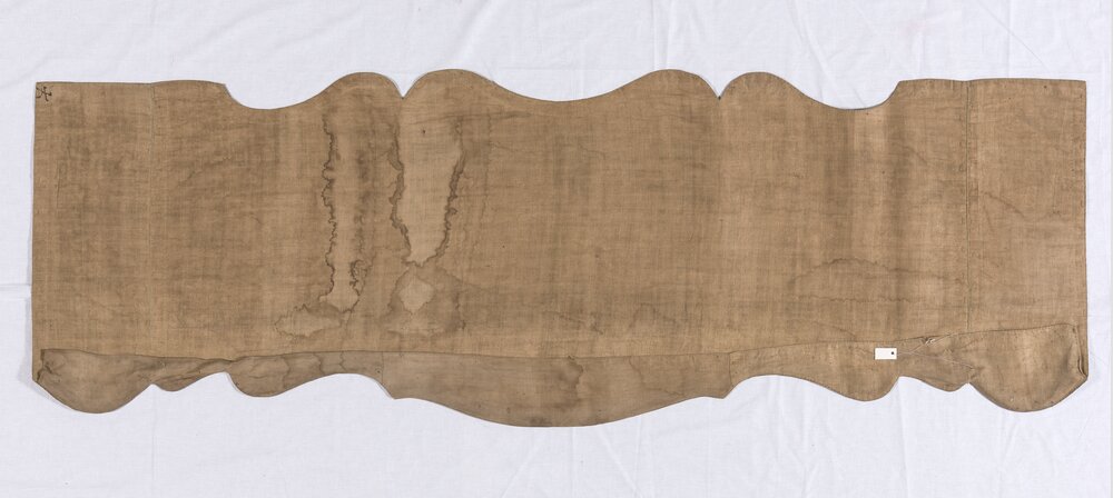 Saluzzo, Castello della Manta (FAI), Tendaggio letto a baldacchino Camera di Michele Antonio - prima del restauro