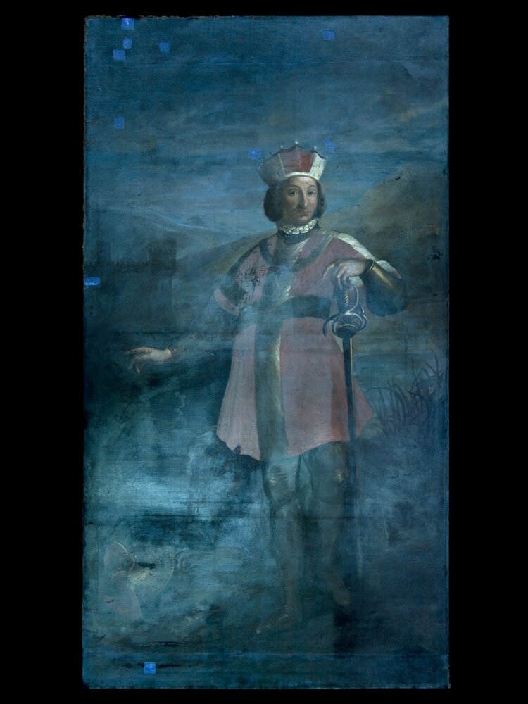 Moncalieri, Castello, Philip II without land, inv. 673 - UV analysis