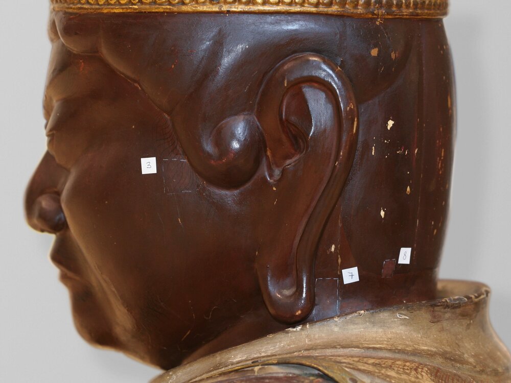 Museum of Oriental Art, Tamon-Ten inv. Js/13 - during the restoration