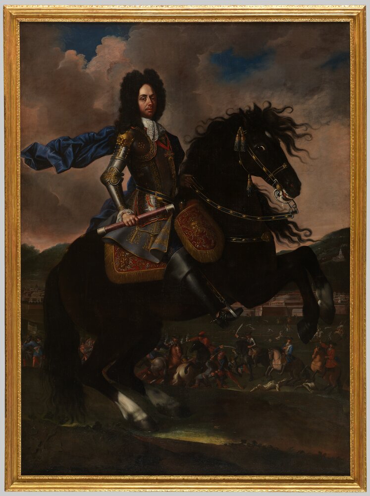 Biella, Palazzo La Marmora, Equestrian portrait of Prince Eugene - after restoration