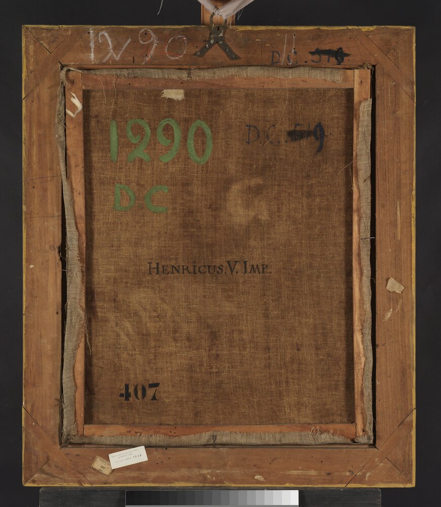 Venaria, Reggia, Portrait of Henry V, inv. 407 A.D. - 5495, verso - before restoration