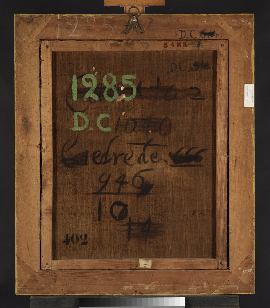 Venaria, Reggia, J. Miel, Portrait of Eldrede (Eldred, King of England), inv. 5488, verso - before restoration