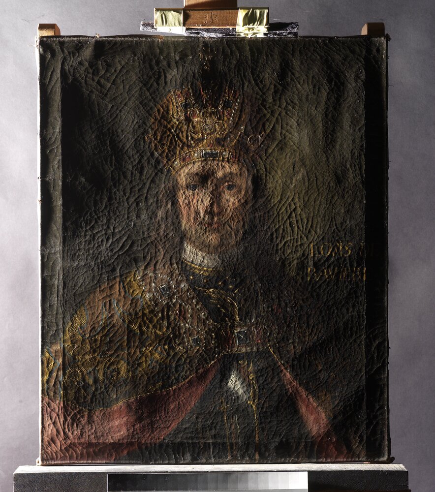 Venaria, Royal Palace, Portrait of Louis of Bavaria, inv. 5500 - before restoration, grazing light