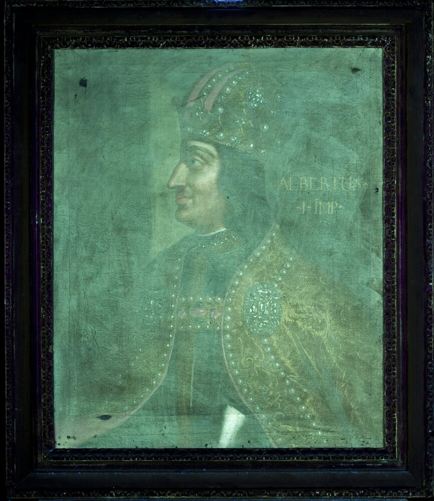 Venaria, Royal Palace, Portrait of Albert I Emperor, inv. 5490 - UV analysis