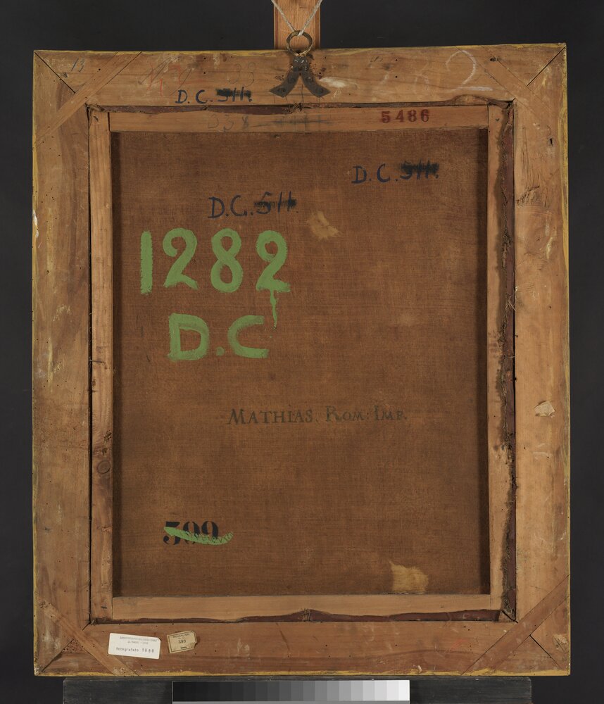 Venaria, Reggia, Portrait of Matthias, inv. 5586, verso - before restoration