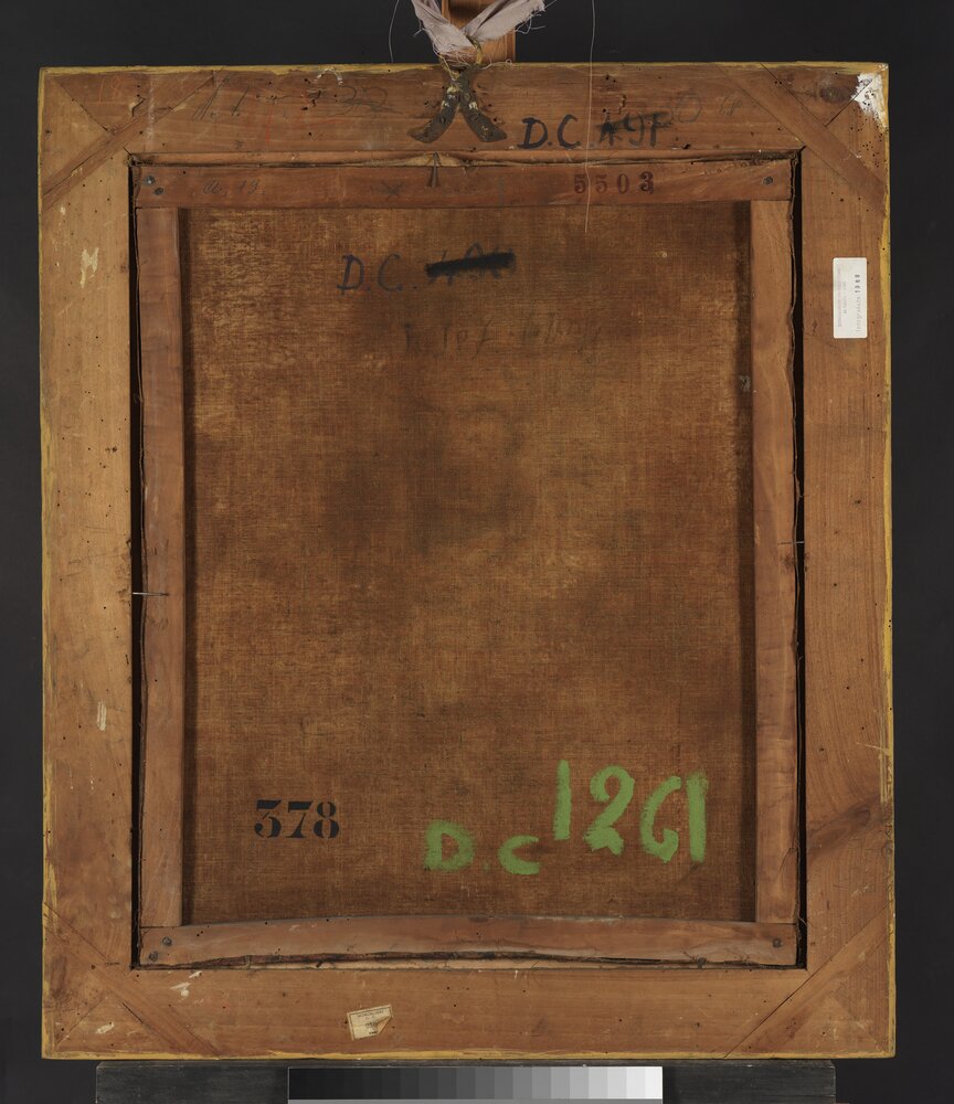 Venaria, Reggia, Portrait of Joseph I, inv. 5503, verso - before restoration