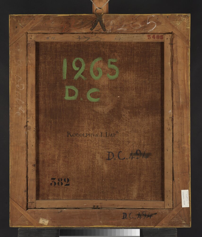 Venaria, Reggia, Portrait of Rudolph I, inv. 5485, verso - before restoration