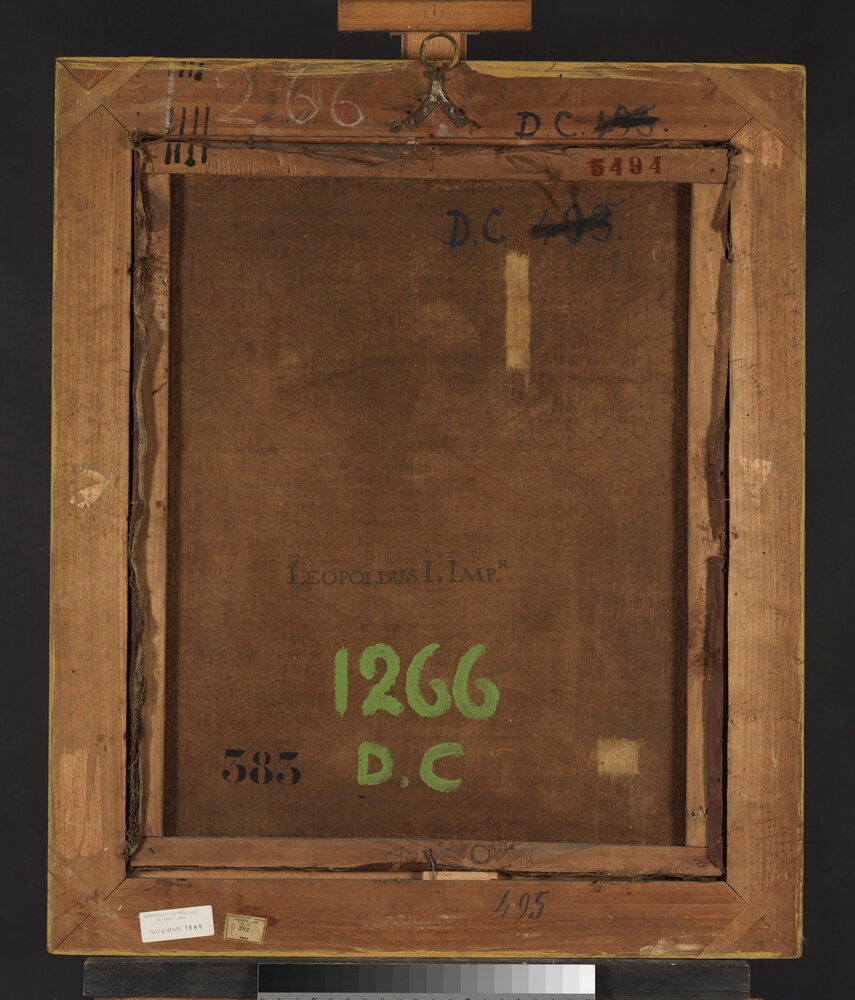 Venaria, Reggia, Portrait of Leopold I, inv. 5494, verso - before restoration