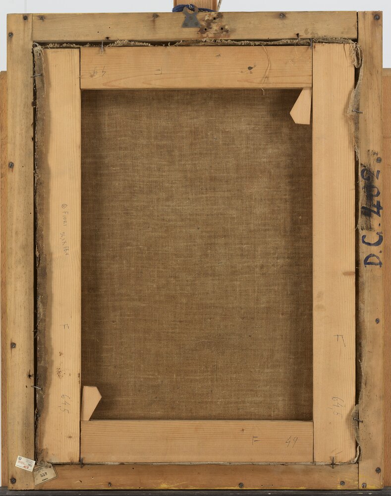 Moncalieri, Castle, Still life vase with flowers, inv. 117, verse - before restoration