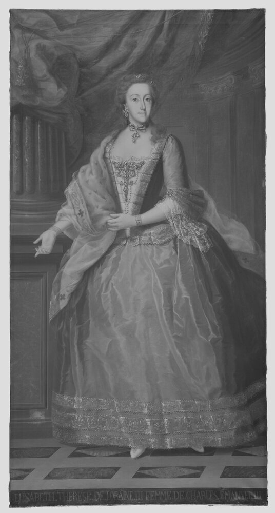 Venaria, Reggia, G. Panealbo (attr.), Portrait of Elizabeth of Lorraine, inv. R 6470 - infrared IR (950 nm)