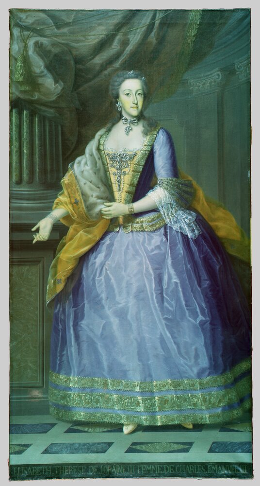 Venaria, Reggia, G. Panealbo (attr.), Portrait of Elizabeth of Lorraine, inv. R 6470 - Infrared in false color (950 nm)