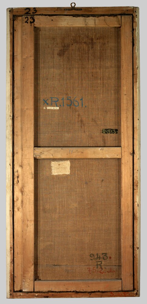 Venaria, Reggia, Portrait of Filiberto I the Hunter, inv. R 1513, verso - before restoration