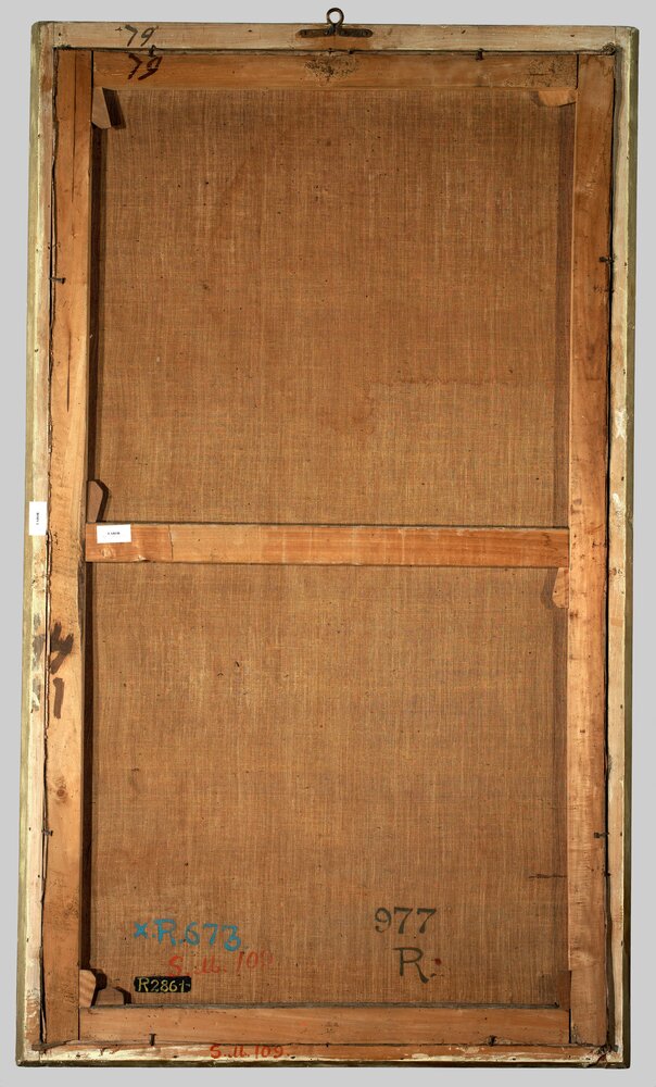 Venaria, Reggia, F. Marabotti, Portrait of Carlo Felice, inv. R 2861, verso - before restoration