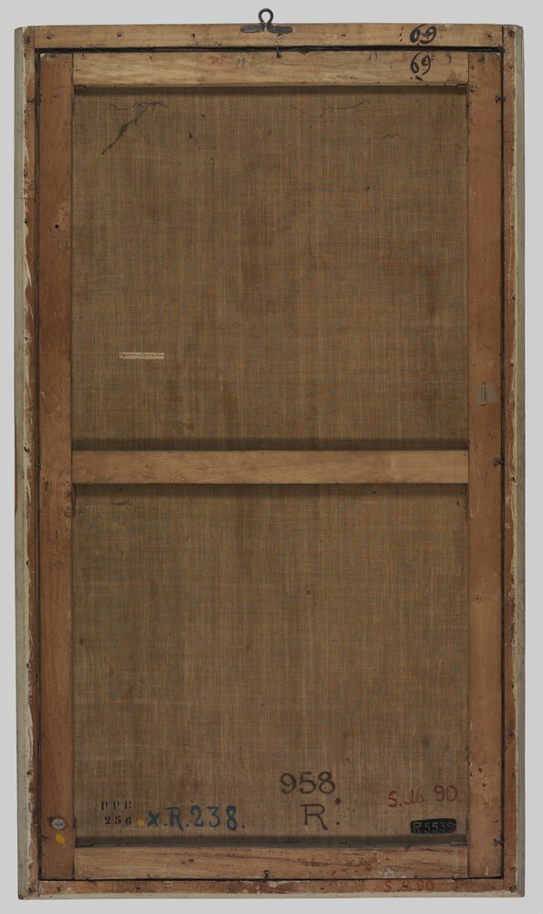 Venaria, Reggia, Portrait of Carlo Emanuele I, inv. R 5539, verso - before restoration