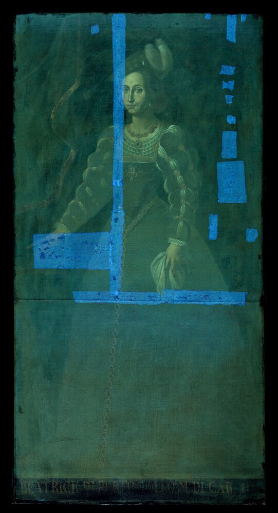 Venaria, Royal Palace, Portrait of Beatrice of Portugal, inv. R 5542 - UV analysis