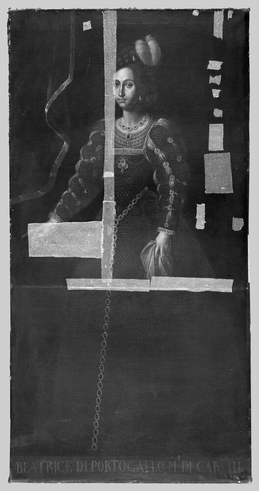 Venaria, Royal Palace, Portrait of Beatrice of Portugal, inv. R 5542 - infrared (950 nm)