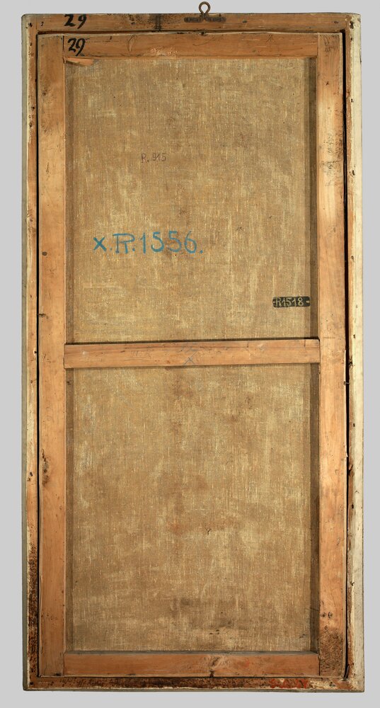 Venaria, Reggia, V. A. Grassi, Portrait of Beatrice of Geneva, inv. R 1518, verso - before restoration