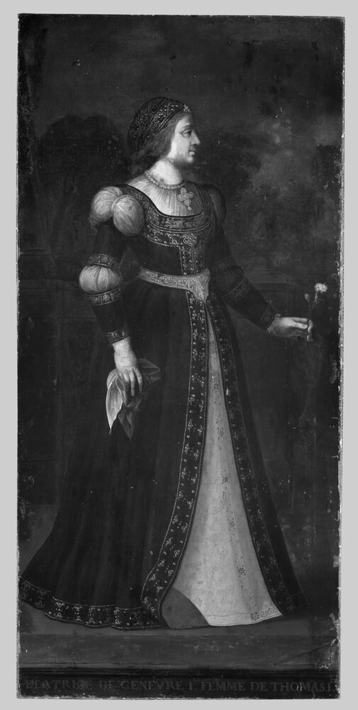 Venaria, Reggia, V. A. Grassi, Portrait of Beatrice of Geneva, inv. R 1518 - infrared IR (950 nm)
